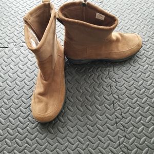 LL bean mens brown suede fleece lined boots Sz 12m
